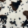Printed Faux Rabbit Fur VACHE White / Brown